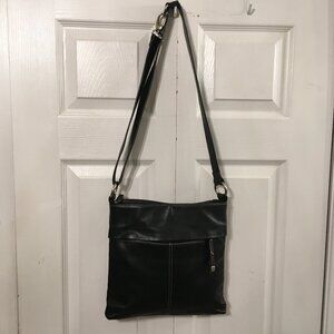 Tignanello Black Pebbled Leather Crossbody